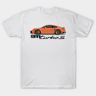 supercar 911 turbo s 992 orange T-Shirt